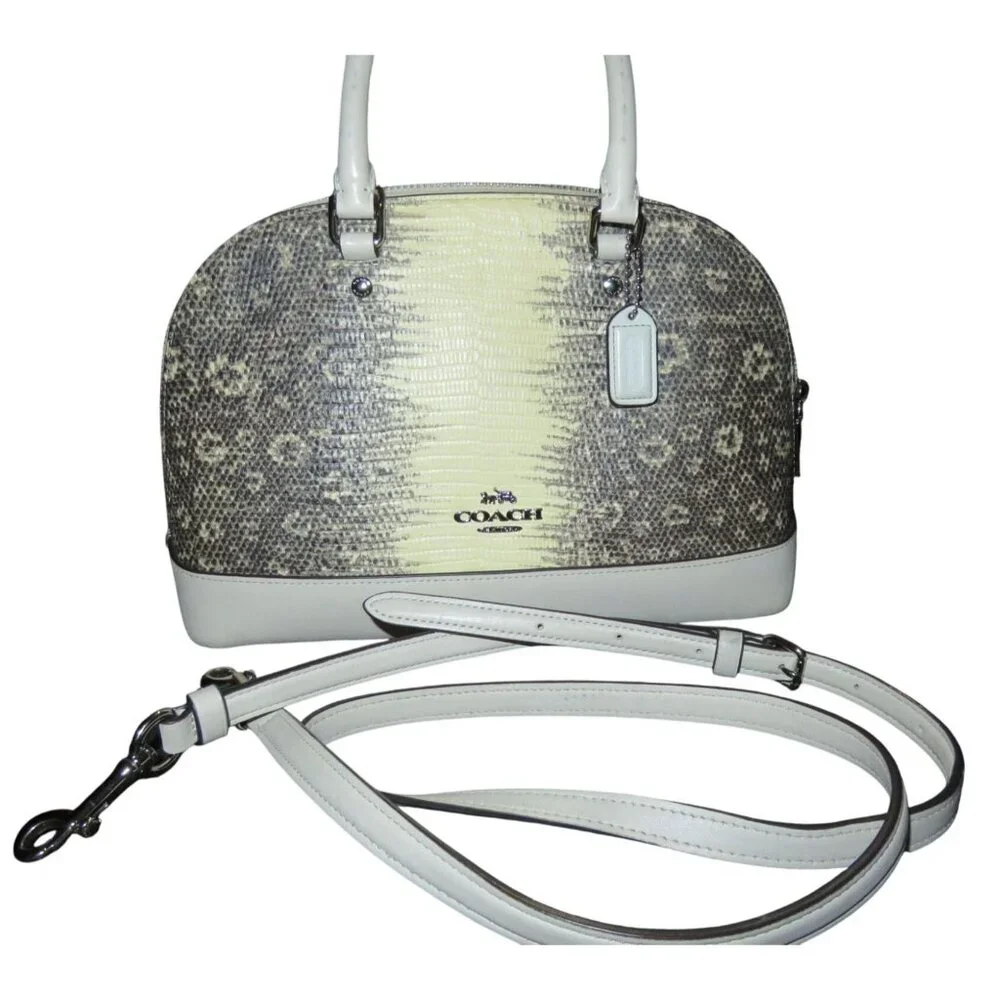 Coach 2019 Lizard Embossed Leather Mini Sierra Crossbody Dome Satchel